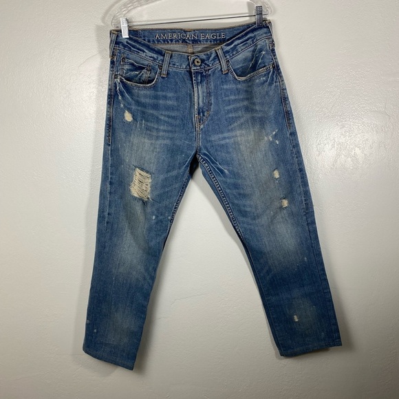 American Eagle Low Rise Bootcut Blue Denim Jeans Men’s size 32 cowboy western